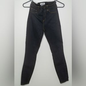 L’AGENCE High Rise Gold Contrast Stitch Skinny Jeans in Dark Wash - Size 25 NWOT